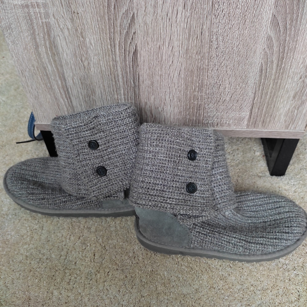 UGG Australia Classic Cardy Gray Knit Boots